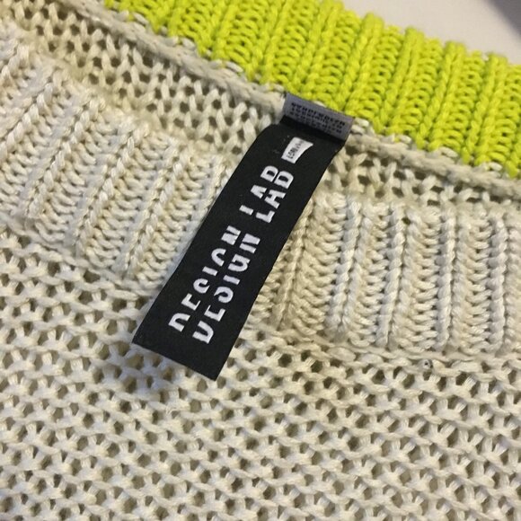 Design Lab Grey and Acid Yellow Slouchy Knit Sweater - Picture 7 of 13